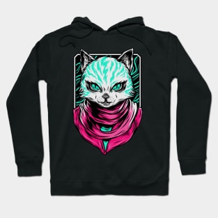 Cat Assassin Kitten Pink Blue Hoodie